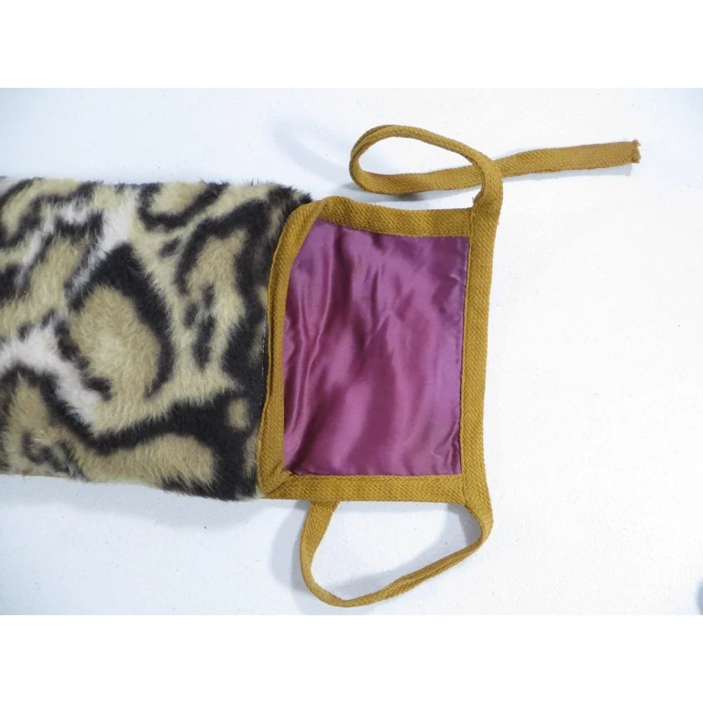 Vintage Leopard Print Fleece Purple‎ Satin Lined Rifle Shotgun Sock Case Bag 52